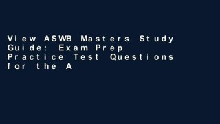 View ASWB Masters Study Guide: Exam Prep   Practice Test Questions for the Association of Social