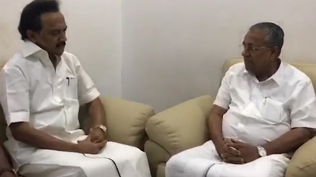 கருணாநிதியின் உடல்நிலை விசாரித்த கேரள முதல்வர்!- வீடியோ