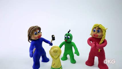 Green Baby In MAKING WORLD CUP TROPHY - StopMotion Cartoons For Kids