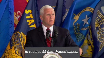 US Vice President Pence receives remains from Korean War