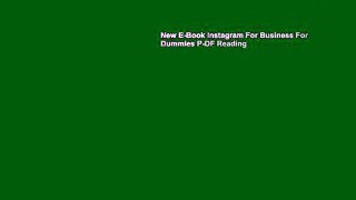 New E-Book Instagram For Business For Dummies P-DF Reading