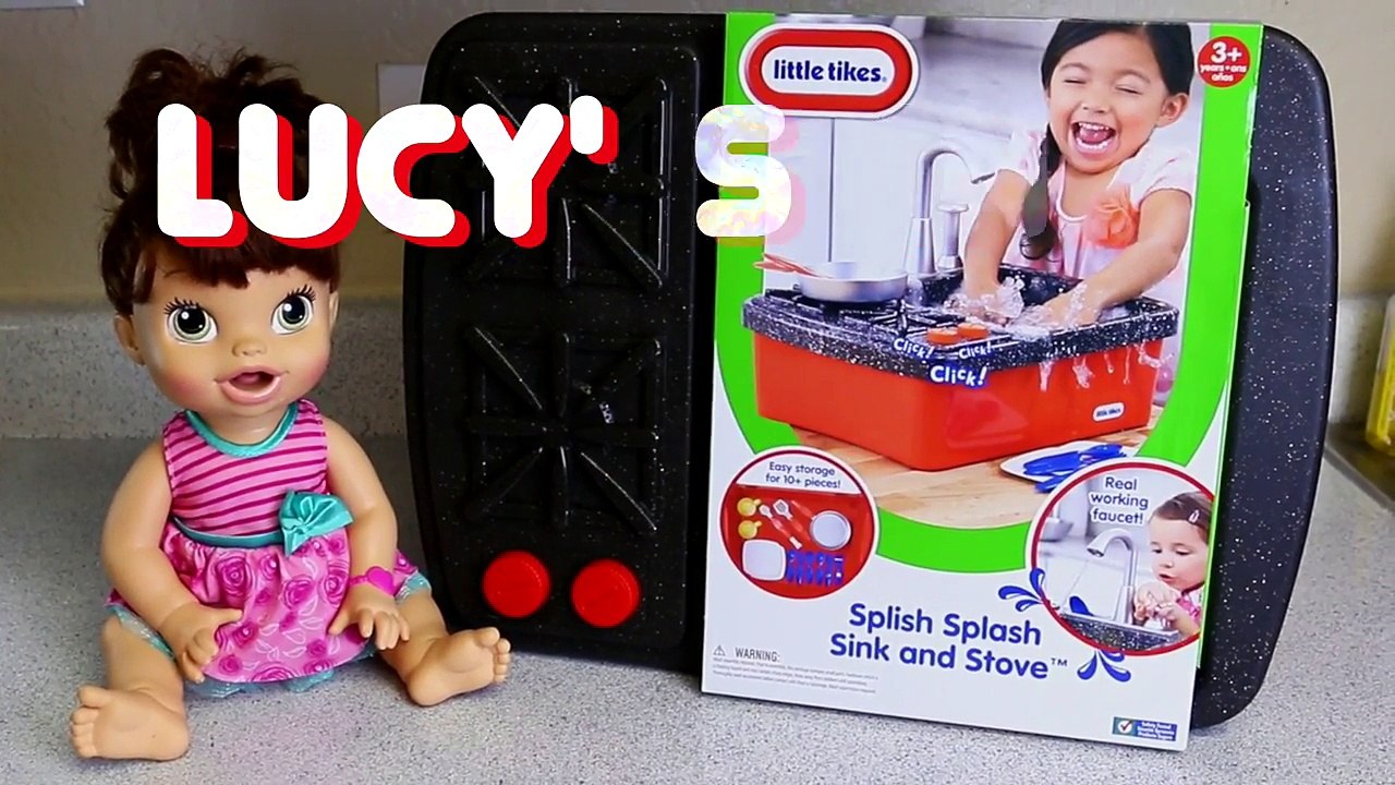 Baby Alive Lucy Plays With Little Tikes Kitchen Splish Splash Sink