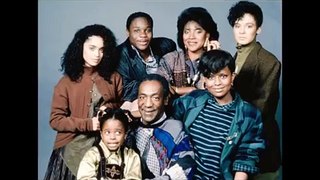 The Cosby Show: Martin, Cliff and Theo sit with two beautiful women.