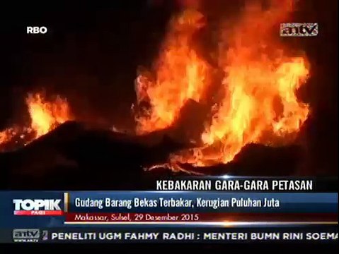Gara-gara Petasan, Gudang Plastik Ludes Dilalap Api