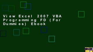 View Excel 2007 VBA Programming FD (For Dummies) Ebook