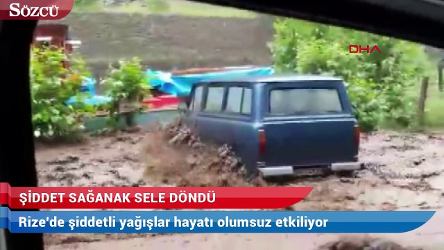 Rize'de sağanak sele döndü