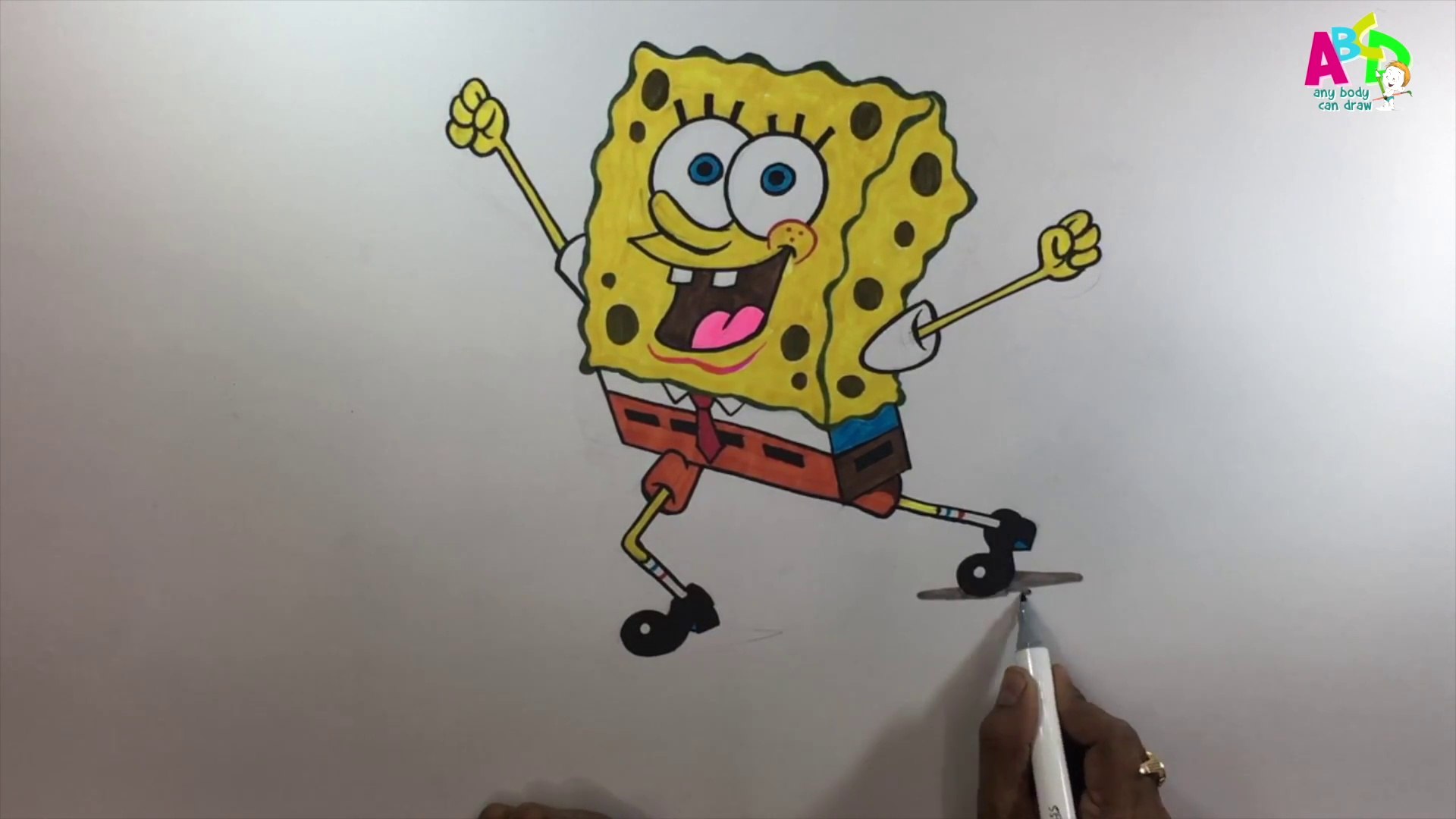 SpongeBob steps #abcdanybodycandraw in How to easy SpongeBob  Draw Color Draw \u0026 SquarePants II