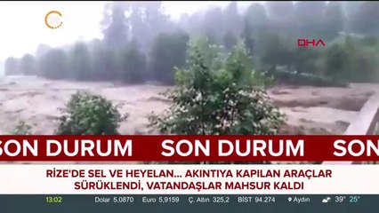 Rize'de sel ve heyelan