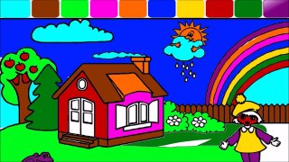 House Coloring Pagès for kids! Learn Colors for baby