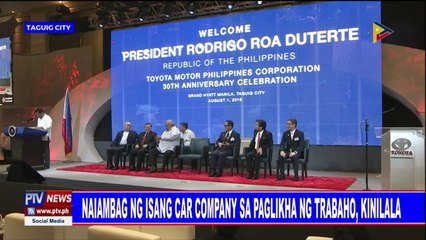 Naiambag ng isang car company sa paglikha ng trabaho, kinilala