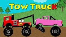 Tow Truck, Dump Truck and School Bus Shapes For Kids