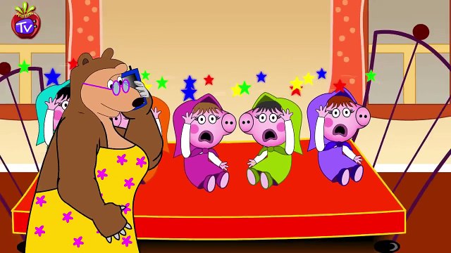 Five little piggies(Masha) Jumping on the Bed | 5 Little Masha Jumping on the Bed