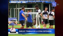 Cuerpo técnico de Emelec trabaja en la zona defensiva