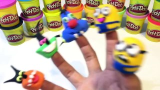 Minions, Oggy and the Cockroaches Finger Family Song Playdoh