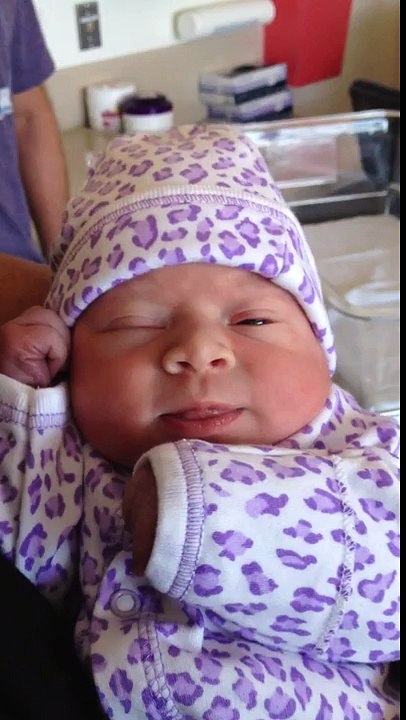 Newborn Baby Everleigh Opening Her Eyes