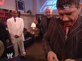 Eddie steals Ric's number at the Royal Rumble 2005