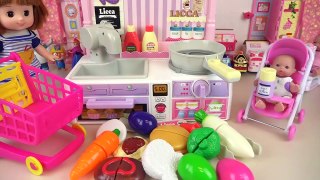 Baby doll kitchen and refrigerator toys baby Doli play