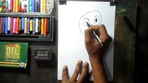 How to draw ninja hattori (nick tv) step by step with oil pastels in Hindi ( 184 )