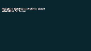 Best ebook  Basic Business Statistics, Student Value Edition  Any Format