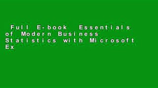 Full E-book  Essentials of Modern Business Statistics with Microsoft Excel  Best Sellers Rank : #5