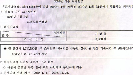 내년 최저임금 8,350원 공식 확정..."재심의 안 해" / YTN