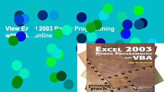 View Excel 2003 Power Programming with VBA online