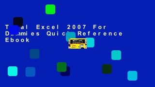 Trial Excel 2007 For Dummies Quick Reference Ebook