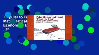 Popular to Favorit  Mathematical Tools for Economics  Best Sellers Rank : #4