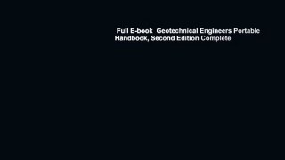 Full E-book  Geotechnical Engineers Portable Handbook, Second Edition Complete