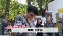 Georgian chess masters face off with wine glasses