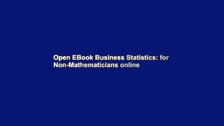 Open EBook Business Statistics: for Non-Mathematicians online