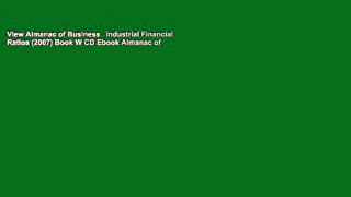 View Almanac of Business   Industrial Financial Ratios (2007) Book W CD Ebook Almanac of