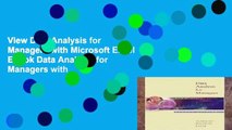 View Data Analysis for Managers with Microsoft Excel Ebook Data Analysis for Managers with