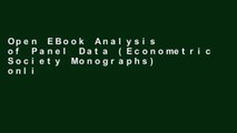 Open EBook Analysis of Panel Data (Econometric Society Monographs) online