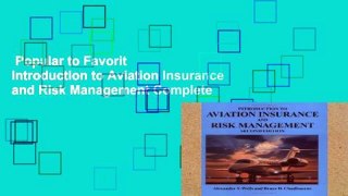 Popular to Favorit  Introduction to Aviation Insurance and Risk Management Complete