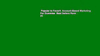 Popular to Favorit  Account-Based Marketing For Dummies  Best Sellers Rank : #5