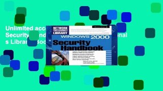 Unlimited acces Windows 2000 Security Handbook (Network Professional s Library) Book