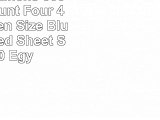 Grandeur Linens 800 Thread Count Four 4 Piece Queen Size Blue Stripe Bed Sheet Set 100