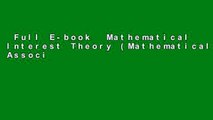 Full E-book  Mathematical Interest Theory (Mathematical Association of America Textbooks)  Best