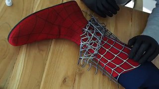 Making the Spider-Man Boot - Glueing of Webs