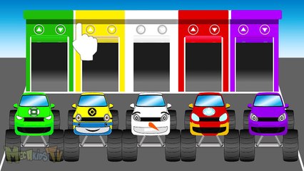 Super Heroes Monster Trucks Garage Kids Learning Colors Video For Children