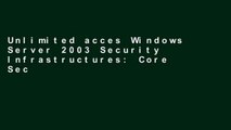 Unlimited acces Windows Server 2003 Security Infrastructures: Core Security Features (HP