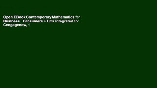 Open EBook Contemporary Mathematics for Business   Consumers + Lms Integrated for Cengagenow, 1