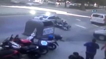 İstanbul'da Motosikletlinin Ölümden Döndüğü An Kamerada