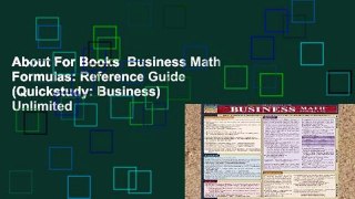 About For Books  Business Math Formulas: Reference Guide (Quickstudy: Business)  Unlimited