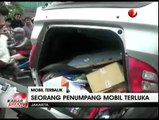 Sopir Mengantuk, Mobil Sedan Terbalik di Jalan Tendean