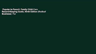 Popular to Favorit  Family Child Care Record-Keeping Guide, Ninth Edition (Redleaf Business)  For