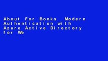 About For Books  Modern Authentication with Azure Active Directory for Web Applications (Developer