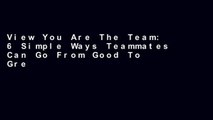 View You Are The Team: 6 Simple Ways Teammates Can Go From Good To Great online