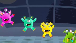 Five Little Monsters | Funny Monsters | Nursery Rhymes and Songs with Lyrics | TinyDreams